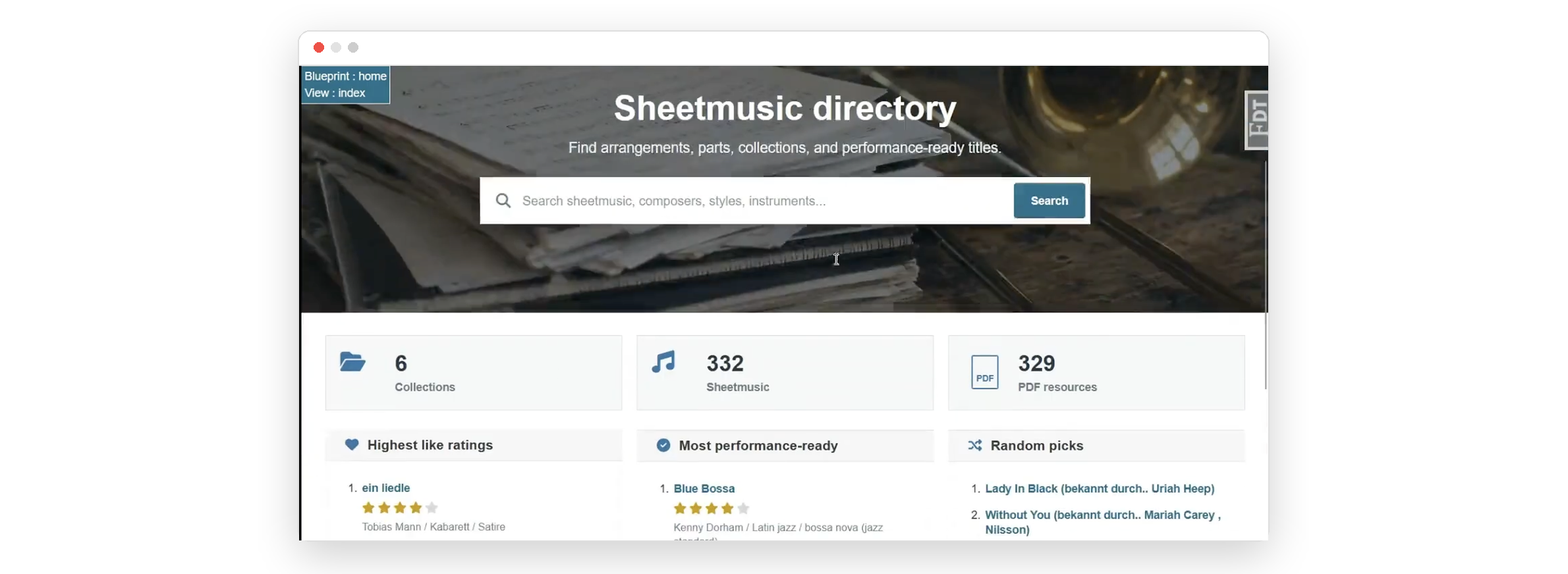 Sheet music homepage – CKAN compact